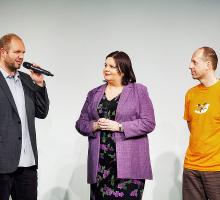 David Ondřiček, Magdalena Domaradzka, Martin Nowosad; spotkanie po projekcji filmu „W cieniu”