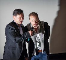 Ireneusz Czop i Maciej Stuhr; spotkanie po filmie „Pokłosie”
