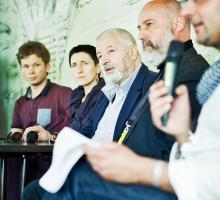 Debata „Co nam zostało sprzed 1914 roku?”. Od lewej: Wojciech Święs, Irena French, Janusz Majewski, Krzysztof Wielgus, Pavel Peč  